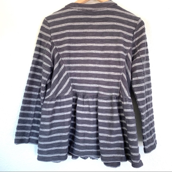 Free People gray striped peplum zip up jacket - Picture 7 of 8